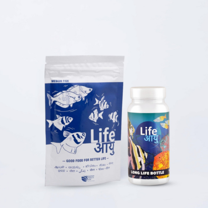 Life Aayuh Neutral Medium Fish Feed 100g + Long Life Bottle FREE